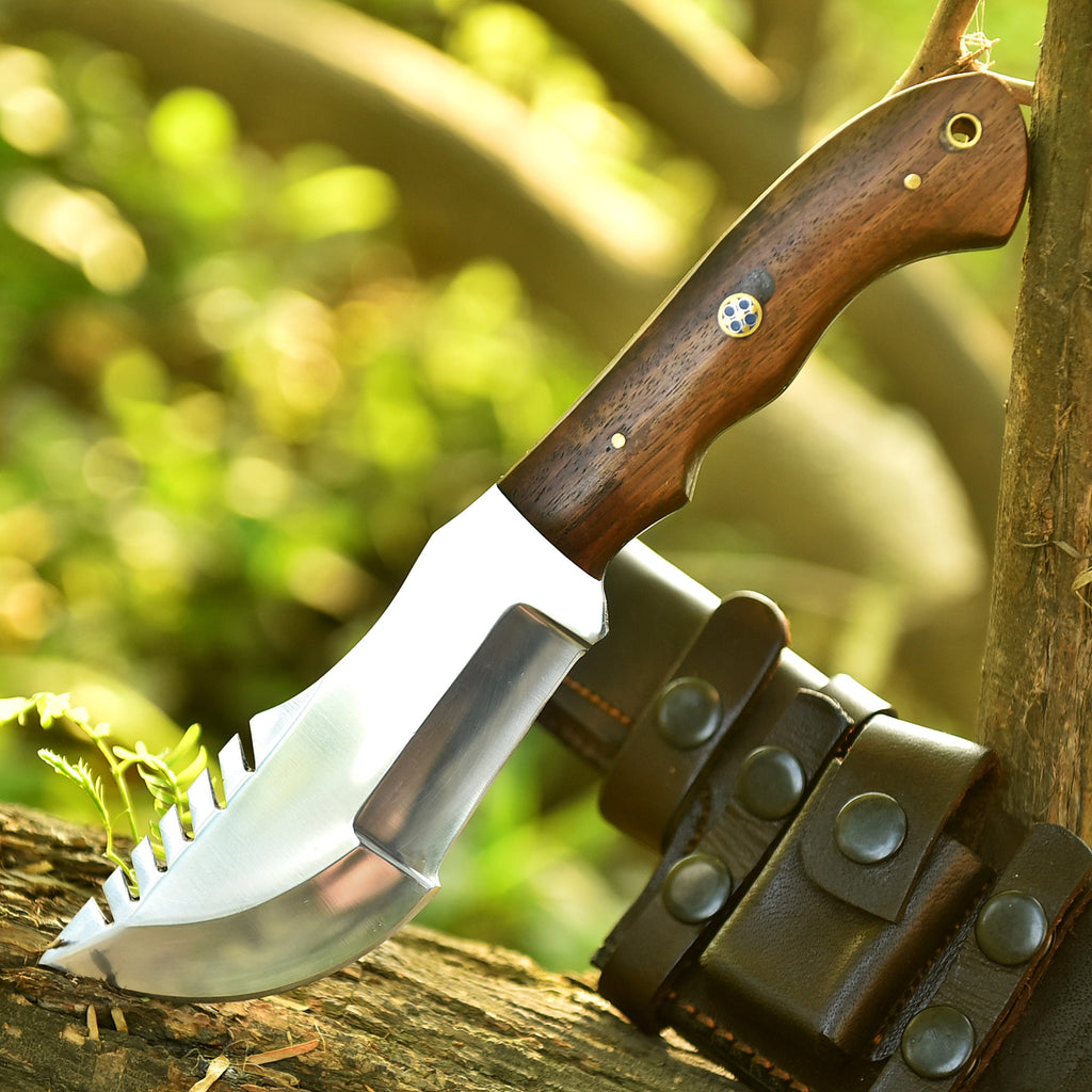 High Polish Tracker Knife – Handcrafted Carbon Steel Fixed Blade