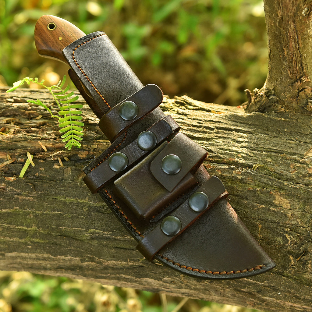 High Polish Tracker Knife – Handcrafted Carbon Steel Fixed Blade